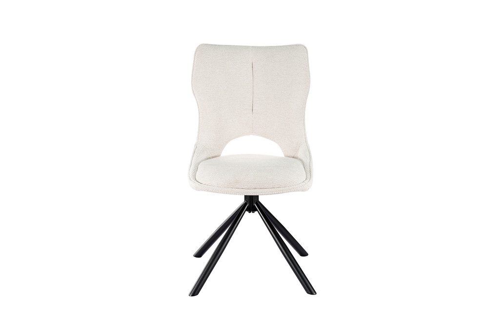 CHAISE MORI PIVOTANTE 180° PIED NOIR TISSU BLANC BEIGE 48 X 90 X 59.5 CM - Photo N°9