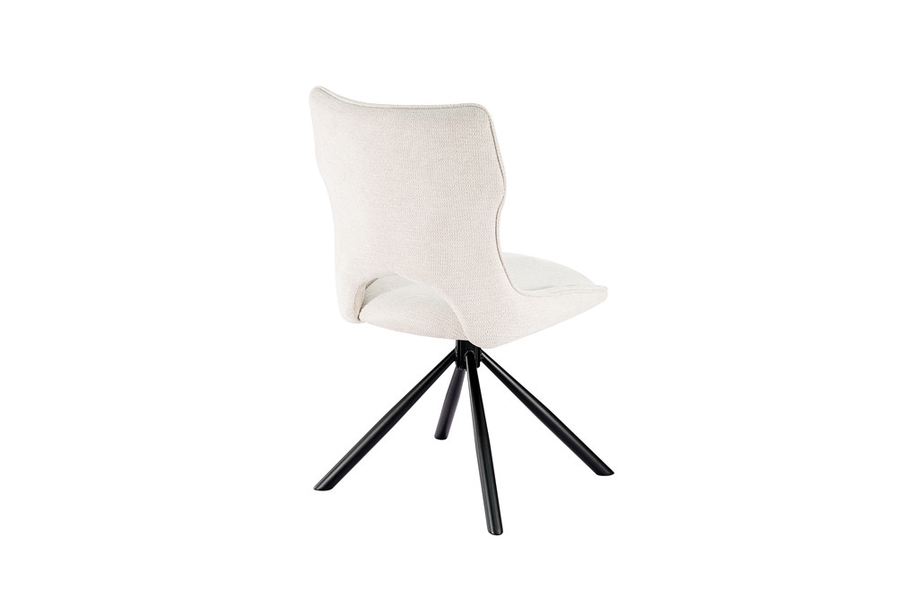 CHAISE MORI PIVOTANTE 180° PIED NOIR TISSU BLANC BEIGE 48 X 90 X 59.5 CM - Photo N°6