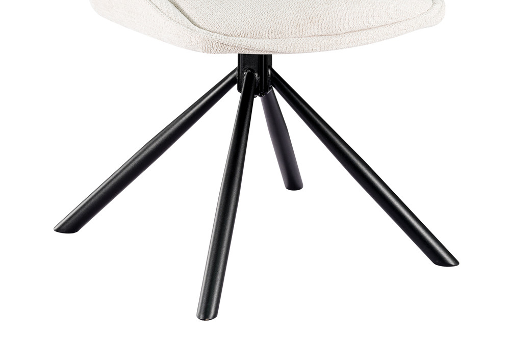 CHAISE MORI PIVOTANTE 180° PIED NOIR TISSU BLANC BEIGE 48 X 90 X 59.5 CM - Photo N°3