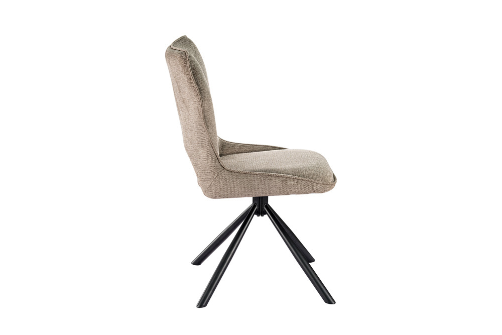 CHAISE MORI PIVOTANTE 180° PIED NOIR TISSU BRUN POIVRE  48 X 90 X 59.5 CM - Photo N°7