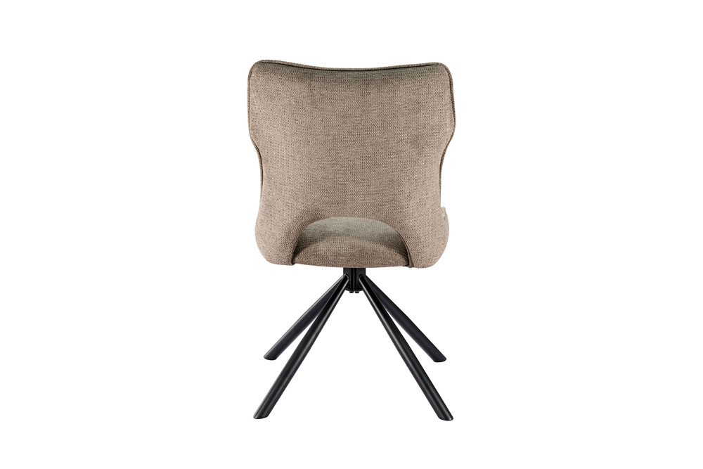 CHAISE MORI PIVOTANTE 180° PIED NOIR TISSU BRUN POIVRE  48 X 90 X 59.5 CM - Photo N°5