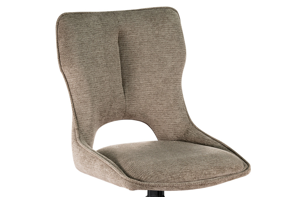 CHAISE MORI PIVOTANTE 180° PIED NOIR TISSU BRUN POIVRE  48 X 90 X 59.5 CM - Photo N°4