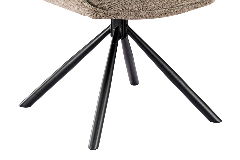 CHAISE MORI PIVOTANTE 180° PIED NOIR TISSU BRUN POIVRE  48 X 90 X 59.5 CM - Photo N°3