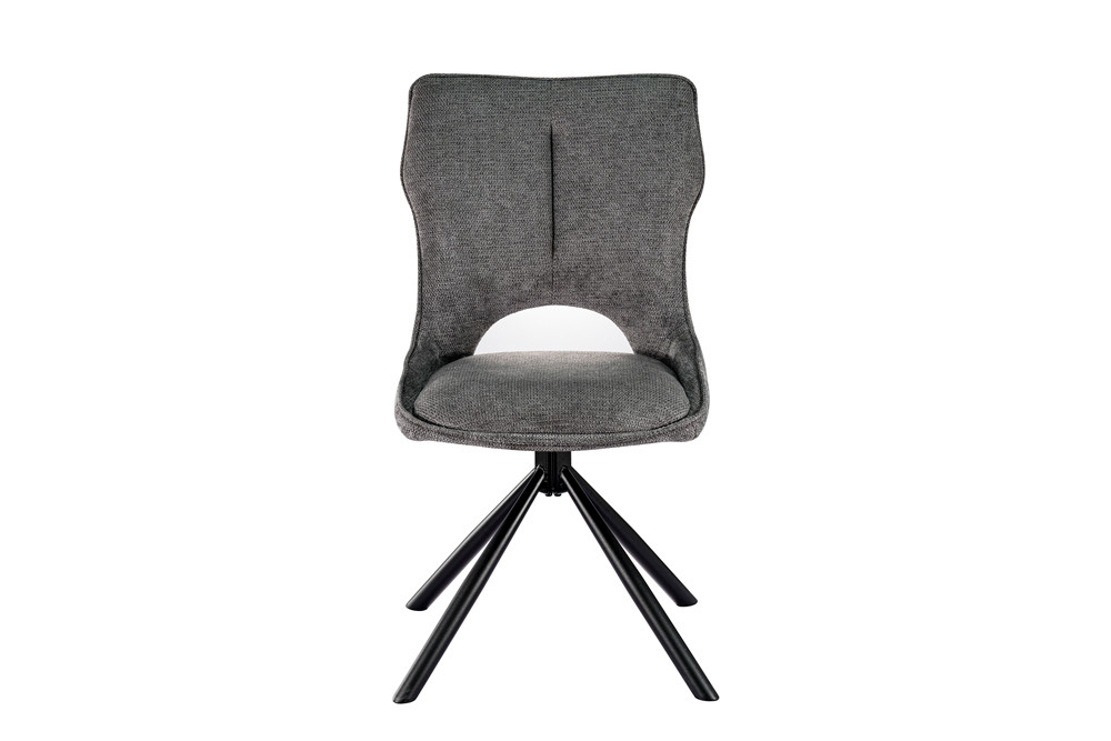 CHAISE MORI PIVOTANTE 180° PIED NOIR TISSU GRIS FONCE 48 X 90 X 59.5 CM - Photo N°9