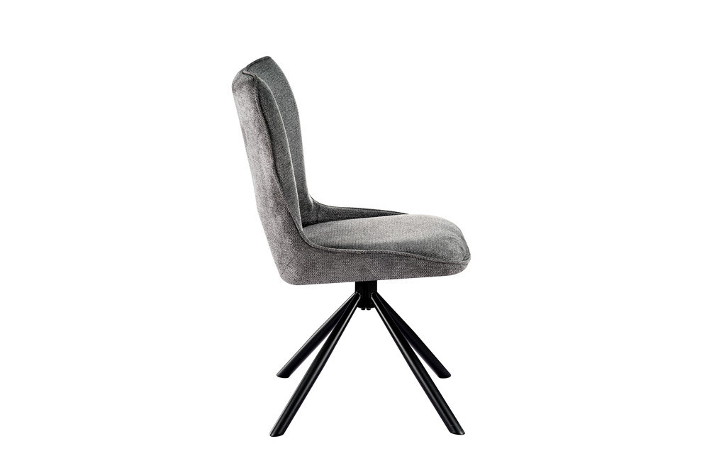 CHAISE MORI PIVOTANTE 180° PIED NOIR TISSU GRIS FONCE 48 X 90 X 59.5 CM - Photo N°7