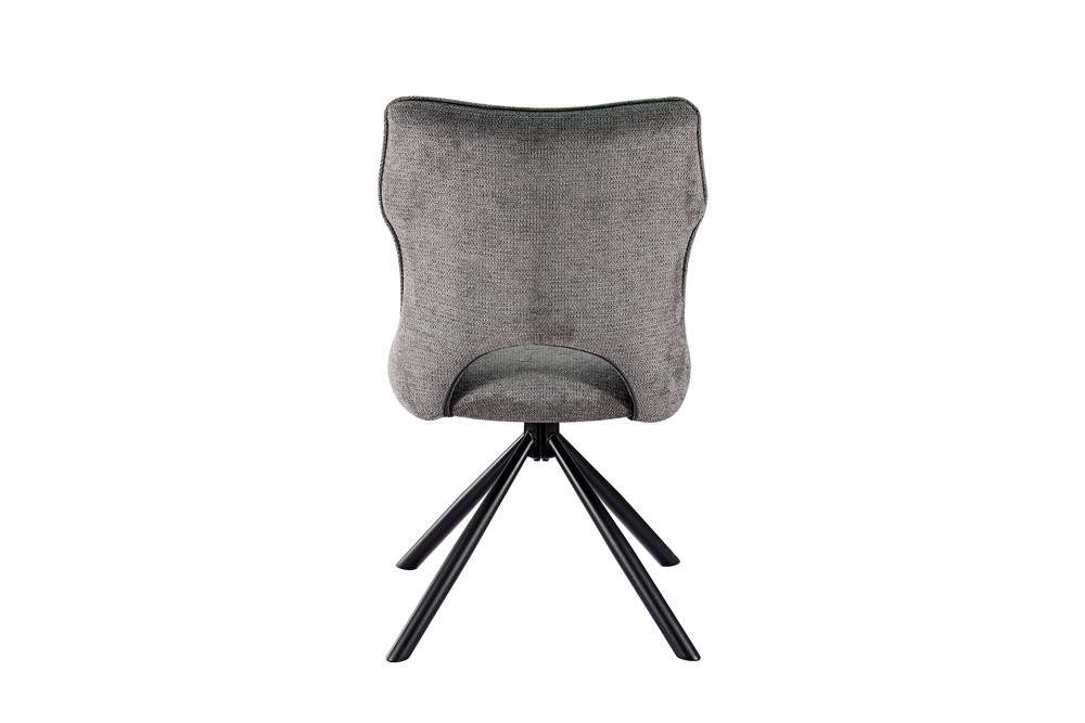 CHAISE MORI PIVOTANTE 180° PIED NOIR TISSU GRIS FONCE 48 X 90 X 59.5 CM - Photo N°5