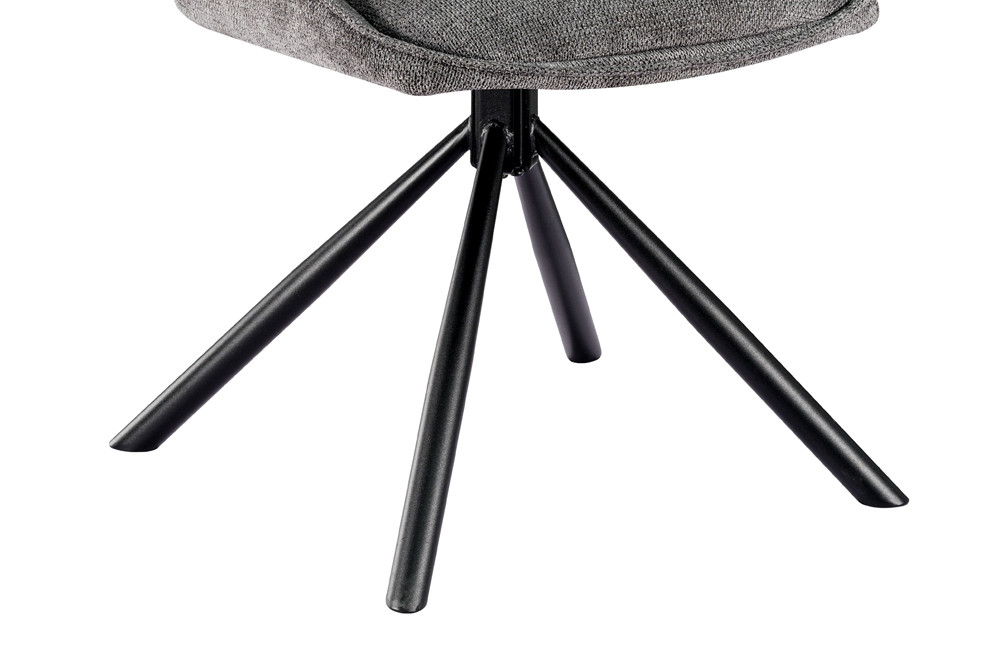 CHAISE MORI PIVOTANTE 180° PIED NOIR TISSU GRIS FONCE 48 X 90 X 59.5 CM - Photo N°3