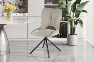 CHAISE MORI PIVOTANTE 180° PIED NOIR TISSU GRIS CLAIR 48 X 90 X 59.5 CM