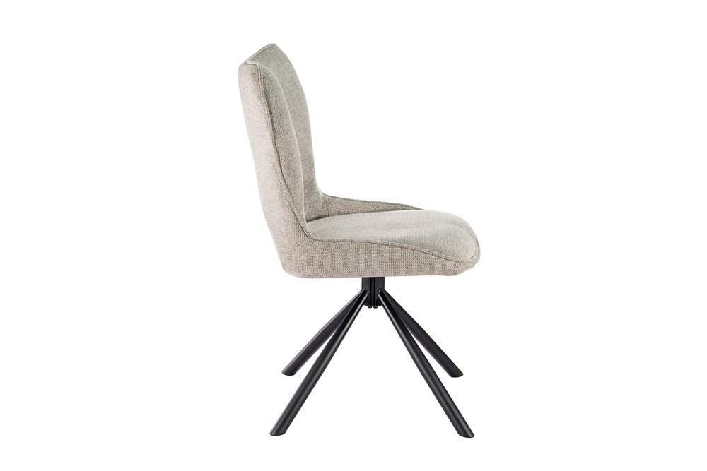 CHAISE MORI PIVOTANTE 180° PIED NOIR TISSU GRIS CLAIR 48 X 90 X 59.5 CM - Photo N°7