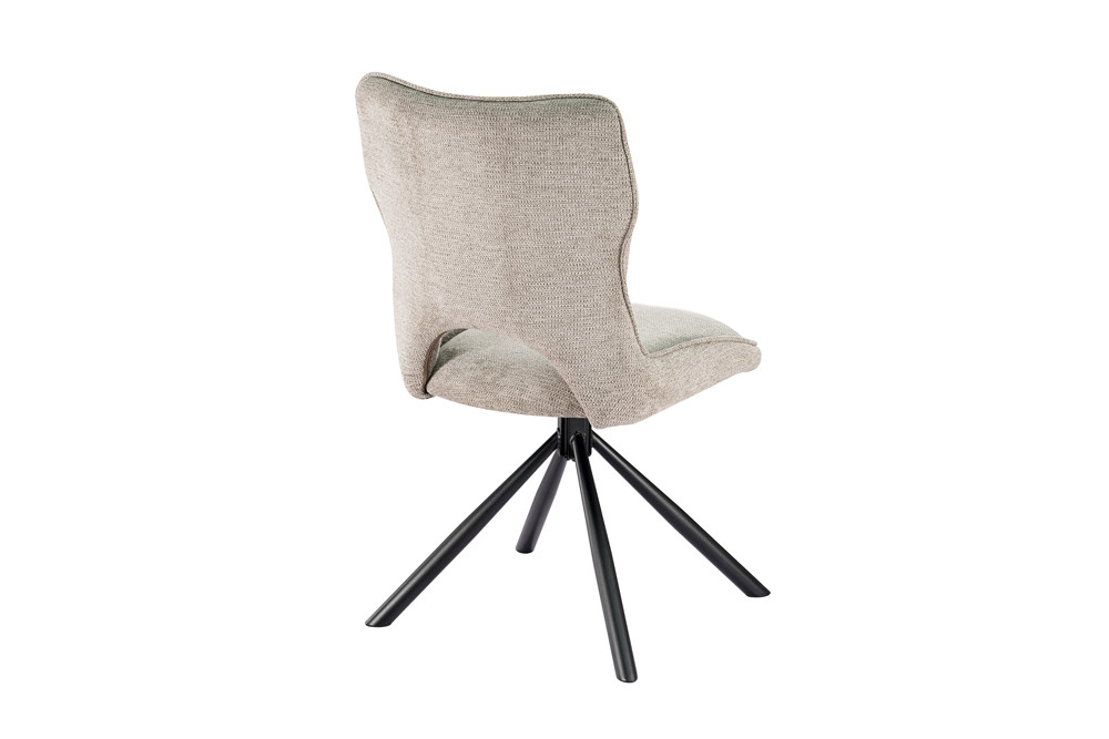 CHAISE MORI PIVOTANTE 180° PIED NOIR TISSU GRIS CLAIR 48 X 90 X 59.5 CM - Photo N°6