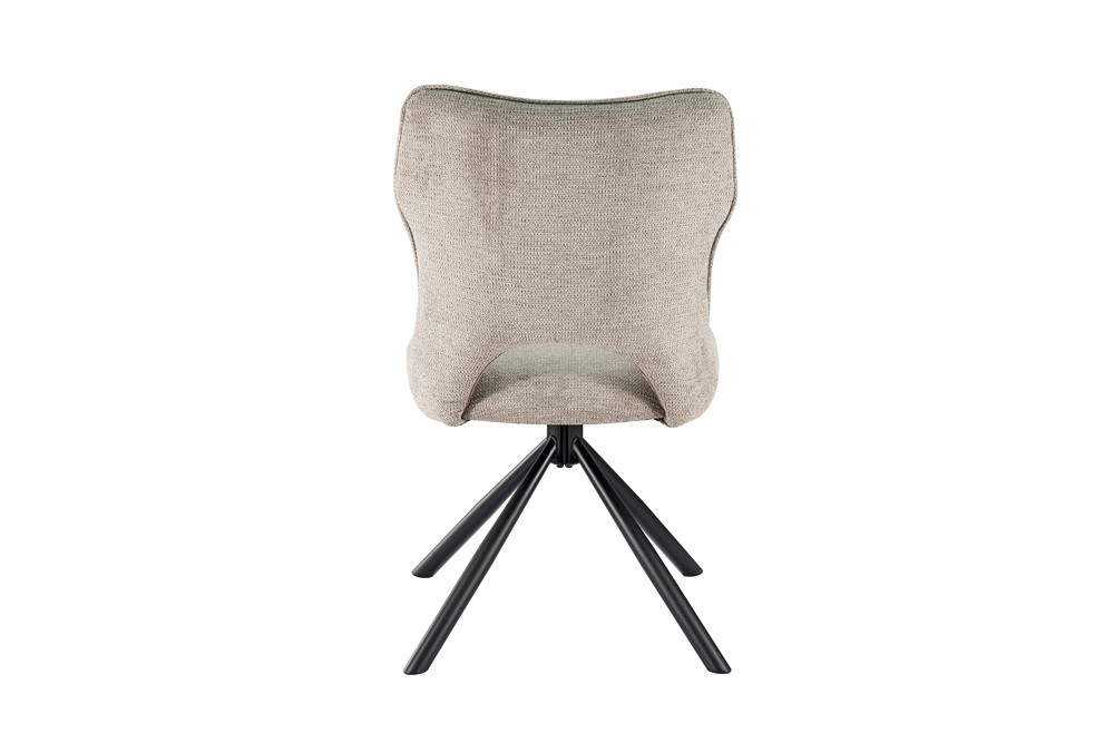 CHAISE MORI PIVOTANTE 180° PIED NOIR TISSU GRIS CLAIR 48 X 90 X 59.5 CM - Photo N°5