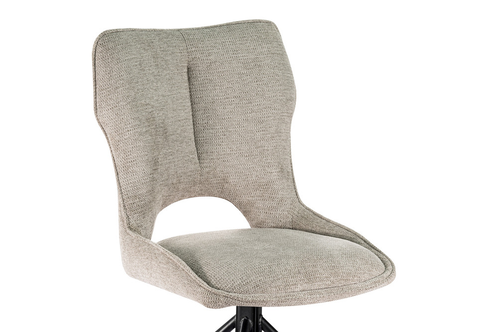 CHAISE MORI PIVOTANTE 180° PIED NOIR TISSU GRIS CLAIR 48 X 90 X 59.5 CM - Photo N°4