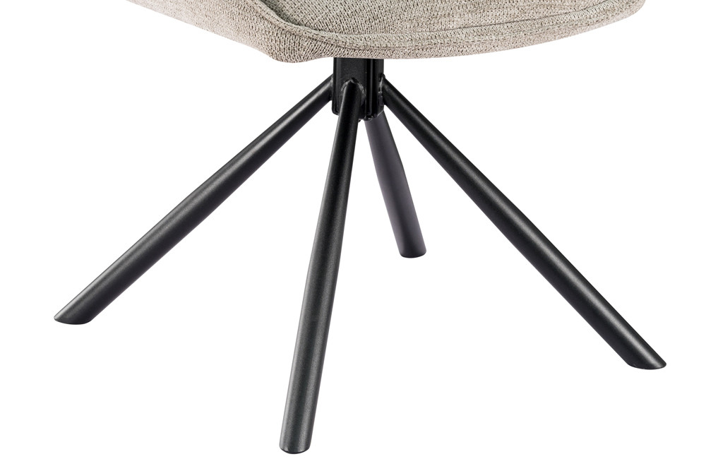 CHAISE MORI PIVOTANTE 180° PIED NOIR TISSU GRIS CLAIR 48 X 90 X 59.5 CM - Photo N°3