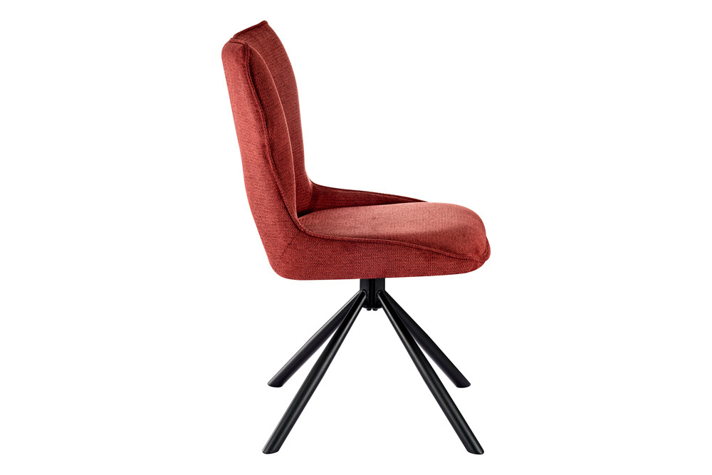 CHAISE MORI PIVOTANTE 180° PIED NOIR TISSU ROUGE 48 X 90 X 59.5 CM - Photo N°6