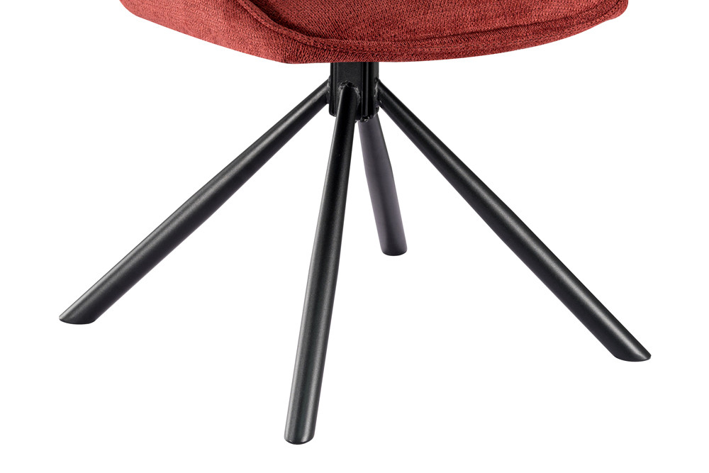 CHAISE MORI PIVOTANTE 180° PIED NOIR TISSU ROUGE 48 X 90 X 59.5 CM - Photo N°3