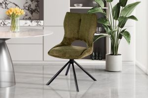 CHAISE MORI PIVOTANTE 180° PIED NOIR TISSU VERT 48 X 90 X 59.5 CM