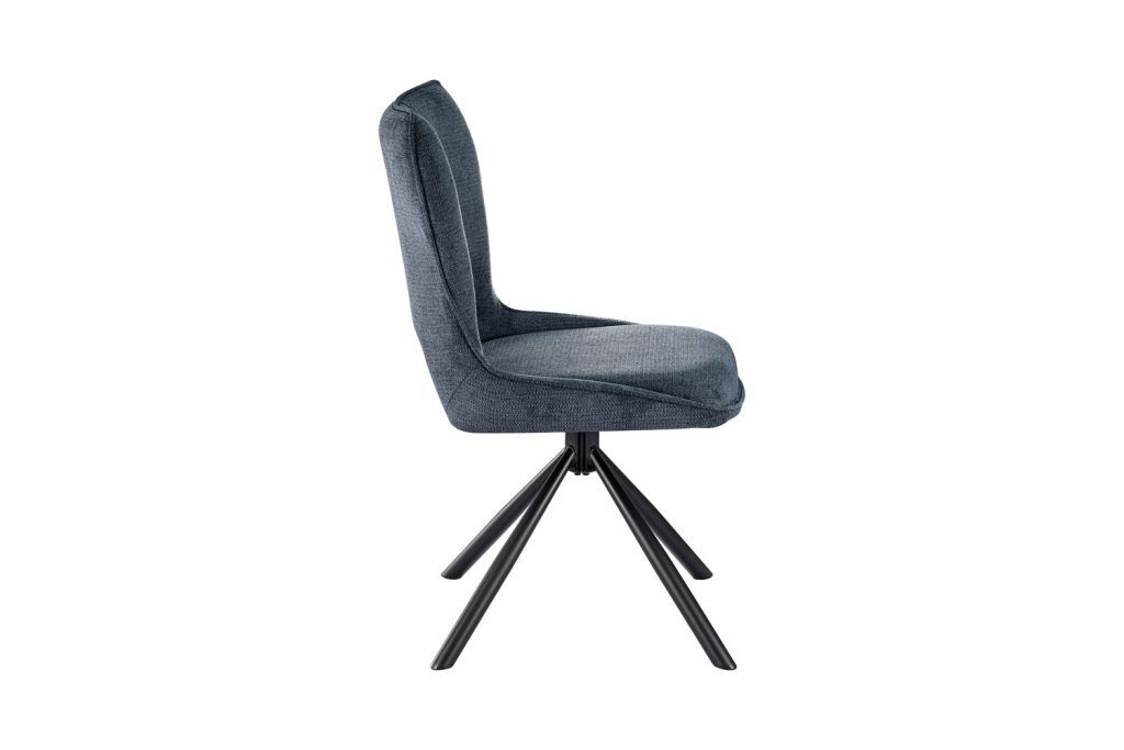 CHAISE MORI PIVOTANTE 180° PIED NOIR TISSU BLEU 48 X 90 X 59.5 CM - Photo N°7