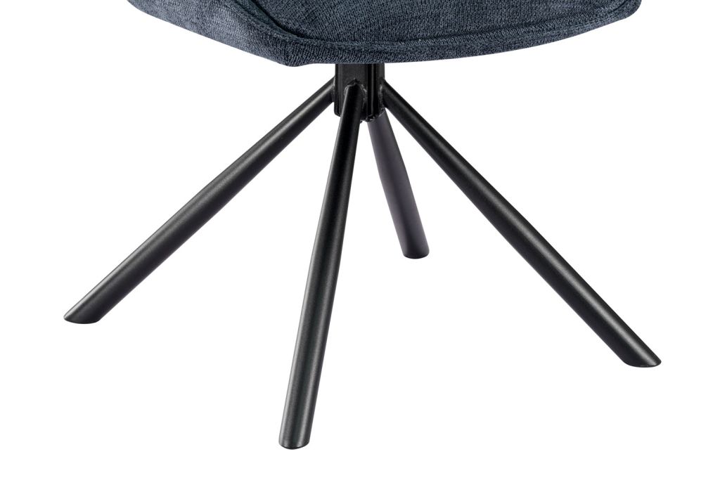 CHAISE MORI PIVOTANTE 180° PIED NOIR TISSU BLEU 48 X 90 X 59.5 CM - Photo N°3