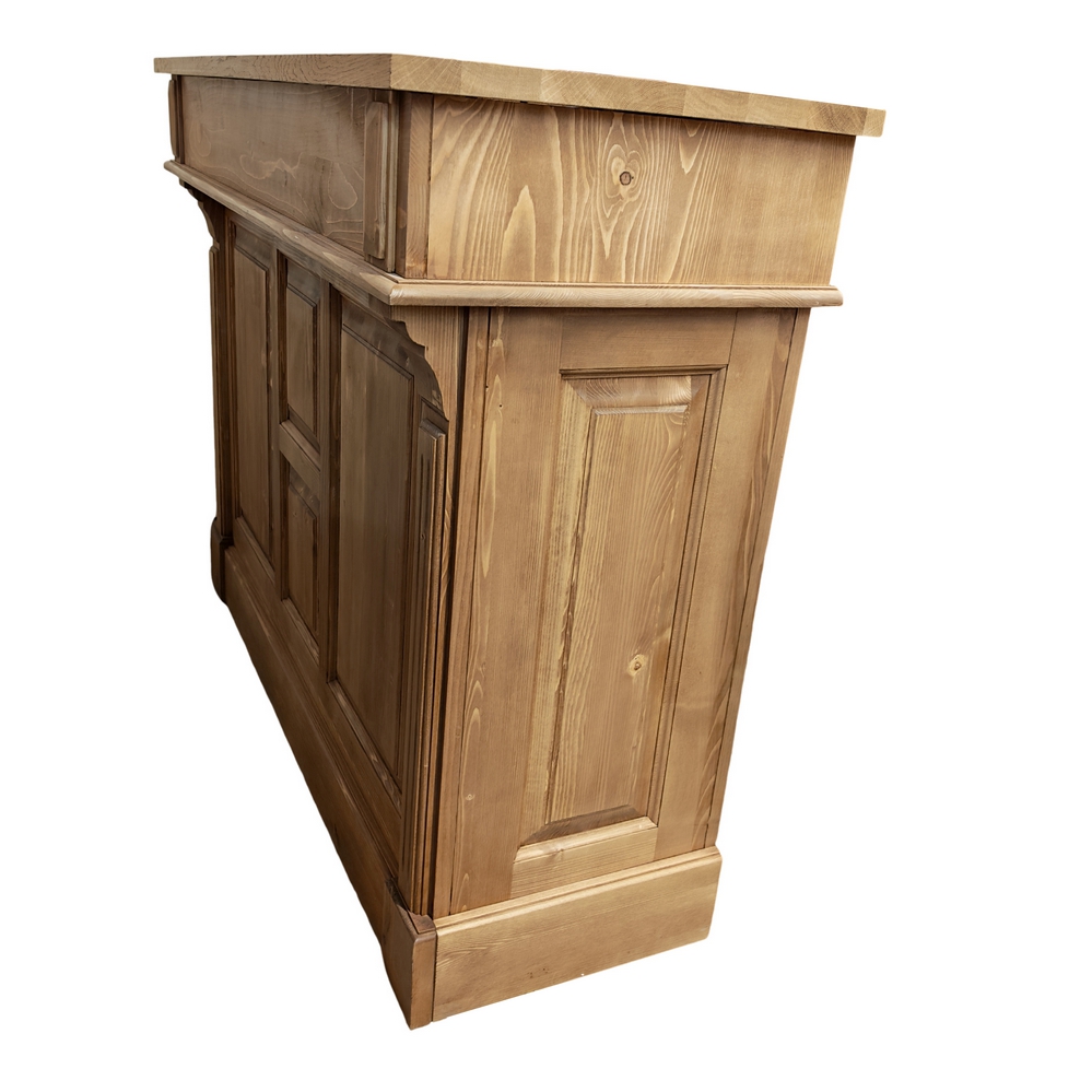 BAR PIN MASSIF FINITION CIRE DESSUS CHENE 140 X 51 X 107 CM - Photo N°4