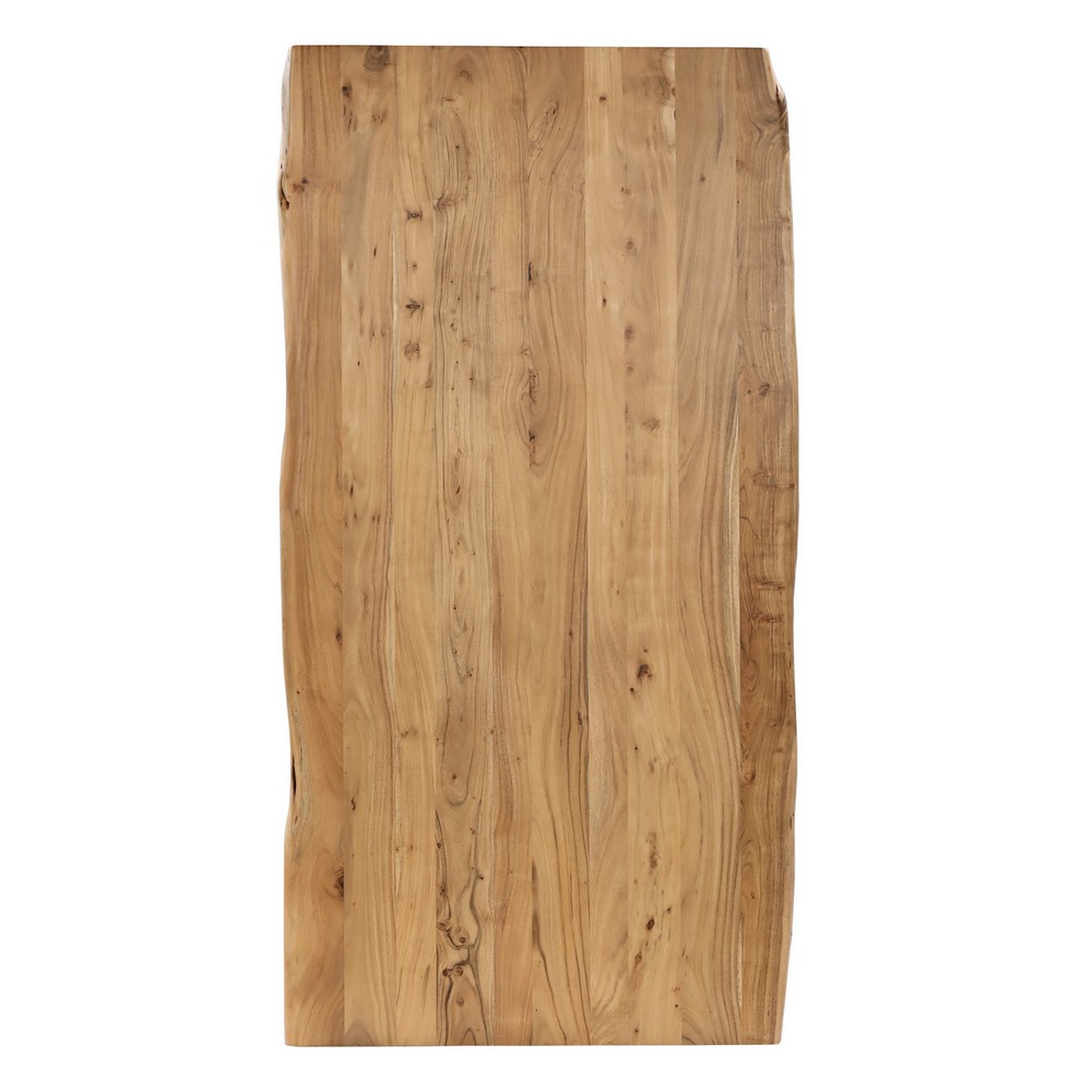 TABLE EN ACACIA MASSIF LIVE EDGE PIED ETOILE EN METAL NOIR 260 X 110 X 78 CM - Photo N°6