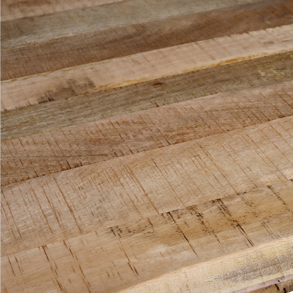 TABLE ALLONGE MANGUIER LIVE EDGE PIED ETOILE EN METAL NOIR 220/280 X 110 X 78 CM - Photo N°5