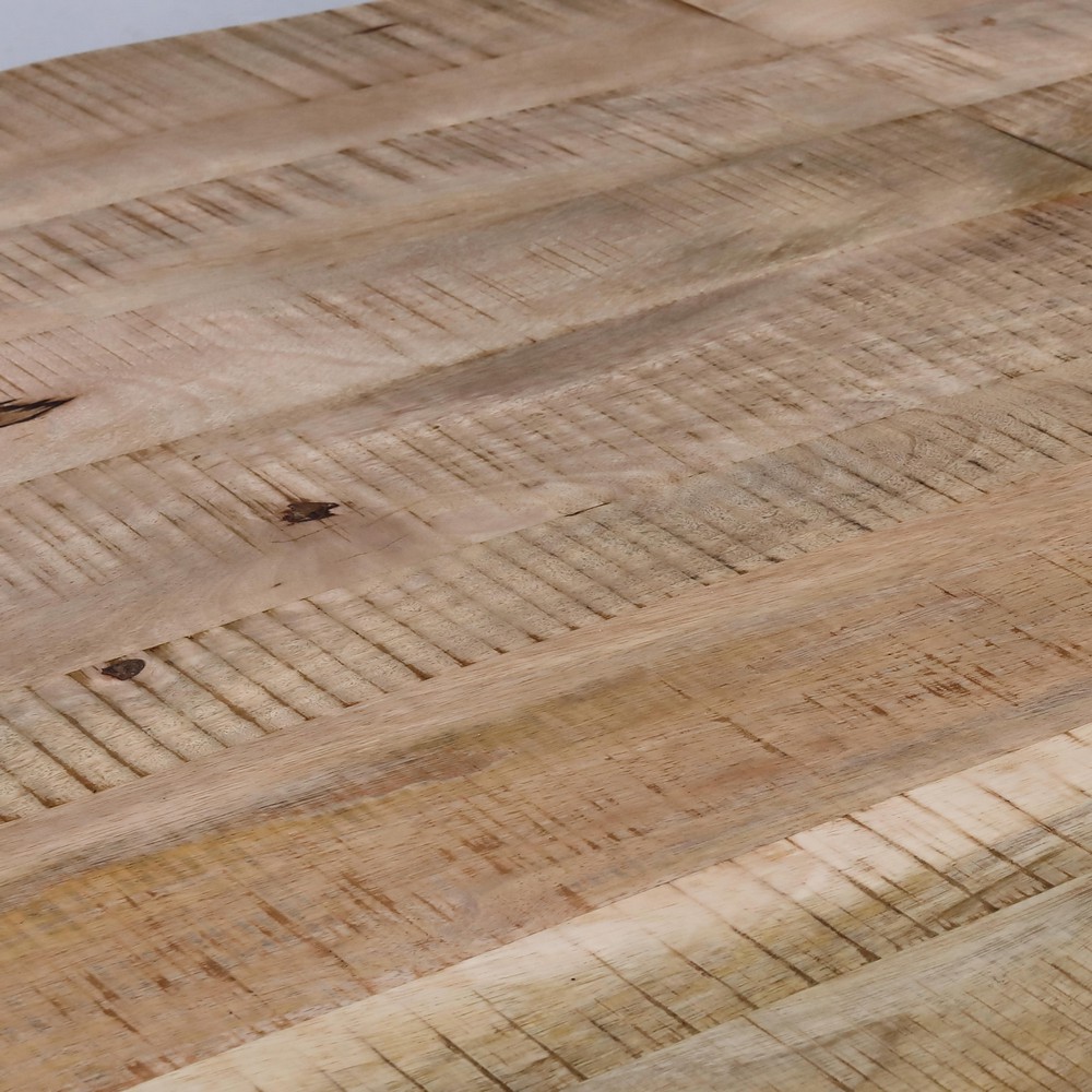 TABLE ALLONGE MANGUIER LIVE EDGE PIED ETOILE EN METAL NOIR 220/280 X 110 X 78 CM - Photo N°4