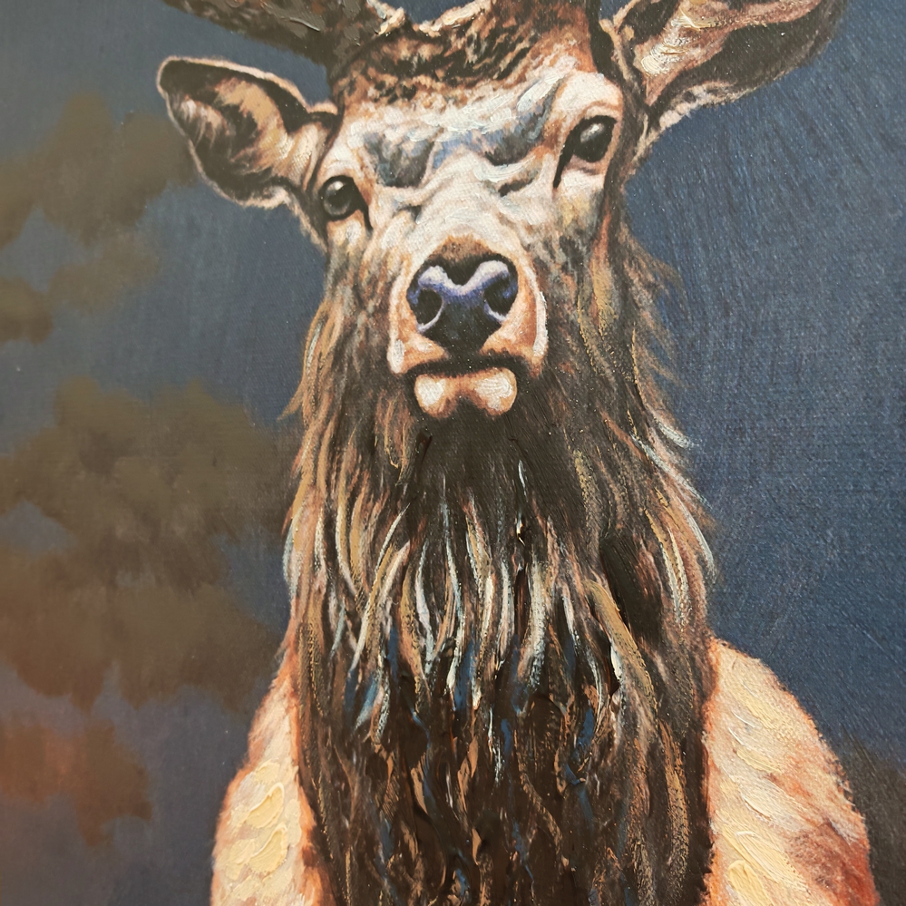 TOILE IMPRIME D'UN CERF 70 X 100 CM - Photo N°5