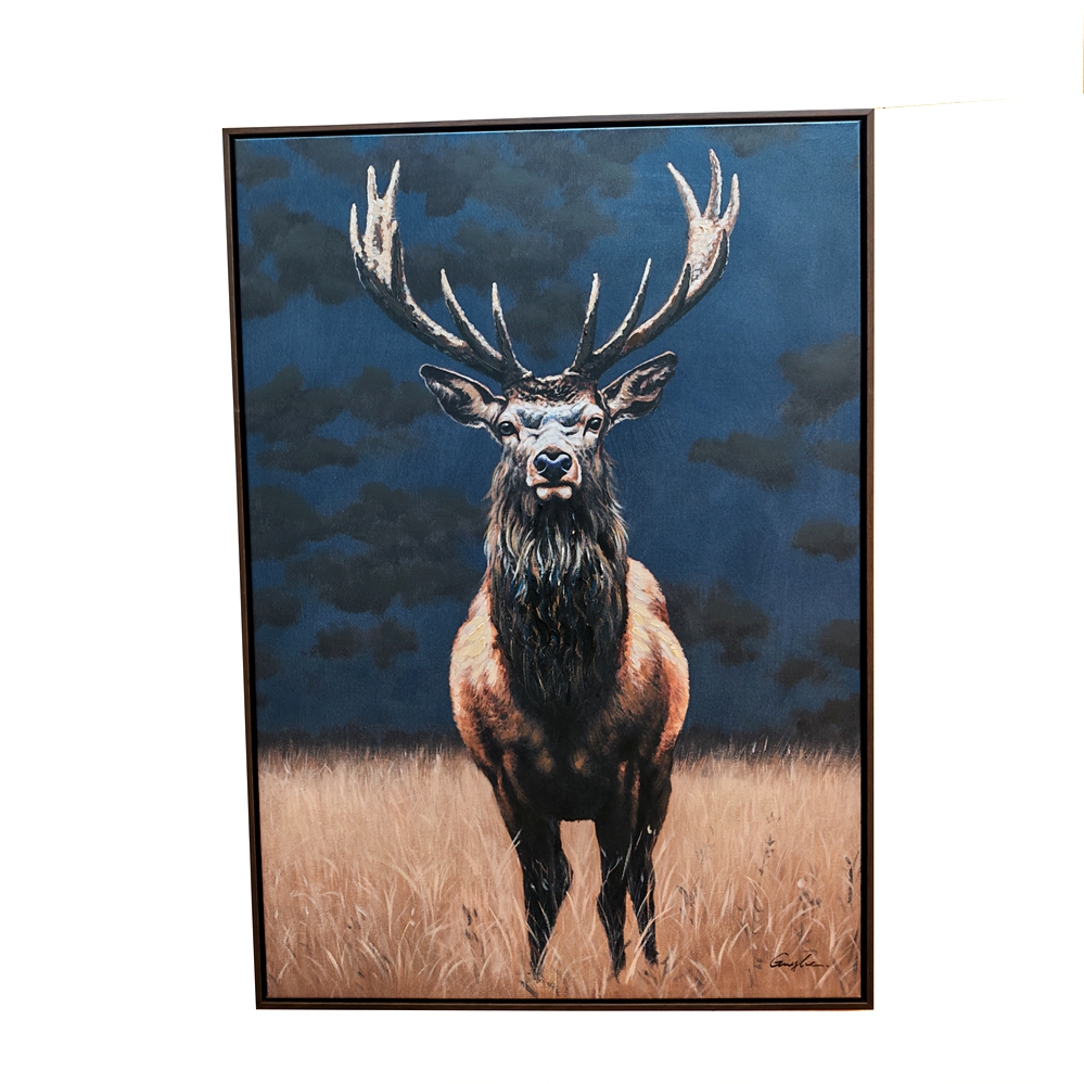 TOILE IMPRIME D'UN CERF 70 X 100 CM - Photo N°1