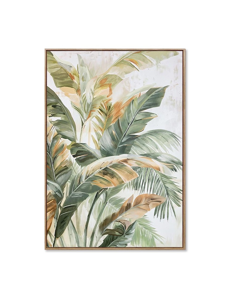 TOILE ENCADREE FEUILLAGES VERT 70 X 100 X 3.8 CM - Photo N°3