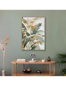 TOILE ENCADREE FEUILLAGES VERT 70 X 100 X 3.8 CM