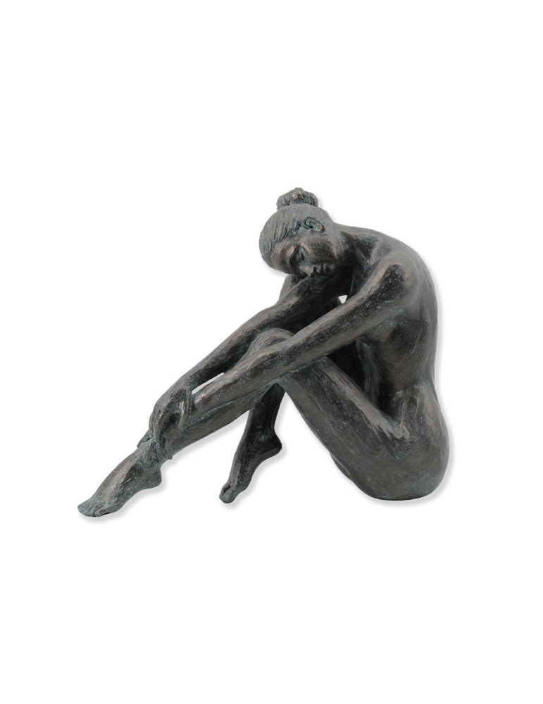 STATUE DE FEMME BALLERINE ASPECT BRONZE EN POLYRESINE 35 X 41 X 20 CM - Photo N°7