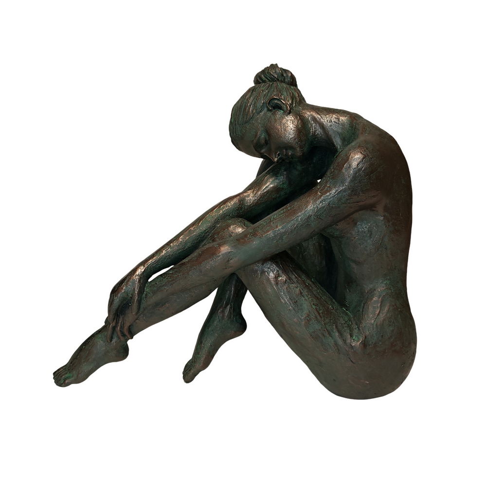 STATUE DE FEMME BALLERINE ASPECT BRONZE EN POLYRESINE 35 X 41 X 20 CM - Photo N°1