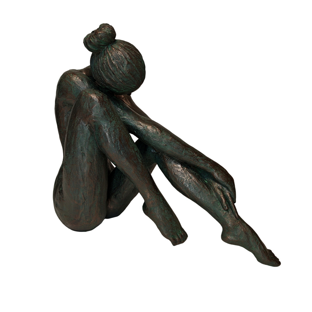 STATUE DE FEMME BALLERINE ASPECT BRONZE EN POLYRESINE 35 X 41 X 20 CM - Photo N°4
