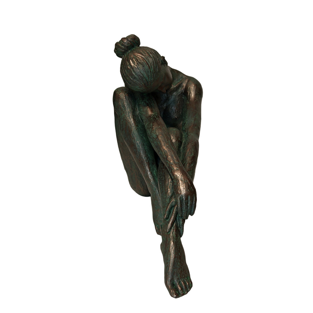 STATUE DE FEMME BALLERINE ASPECT BRONZE EN POLYRESINE 35 X 41 X 20 CM - Photo N°3