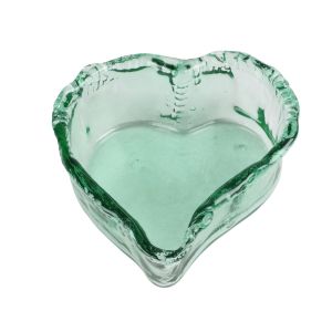COUPE COEUR INCA EN VERRE RECYCLE TRANSPARENT 17.5 X 7.5 X 19 CM