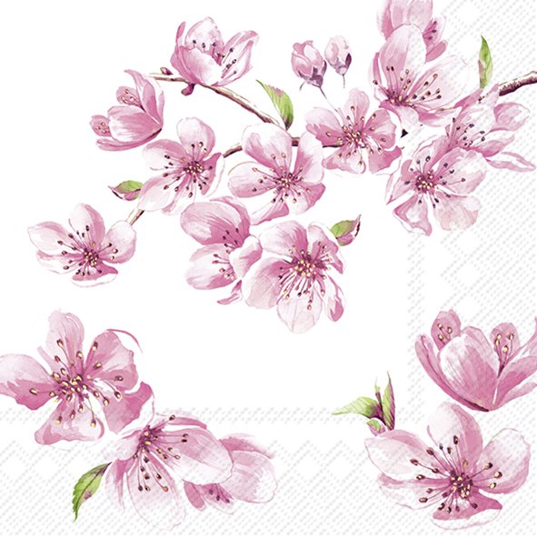 20 SERVIETTES EN PAPIER SAKURA ROSE 33 X 33 CM - Photo N°1