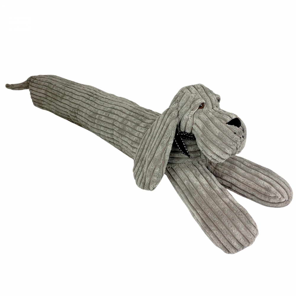 BOUDIN DE PORTE CHIEN VELOURS COTELE GRIS 82 X 19 X 12 cm - Photo N°1