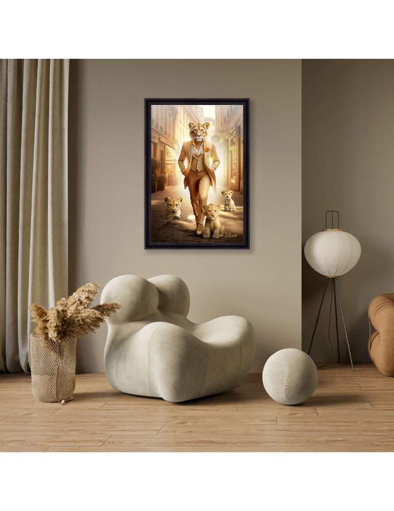 TOILE IMPRESSION S BINET LIONNE PARIS ENCADREMENT NOIR 63 X 83 CM - Photo N°4