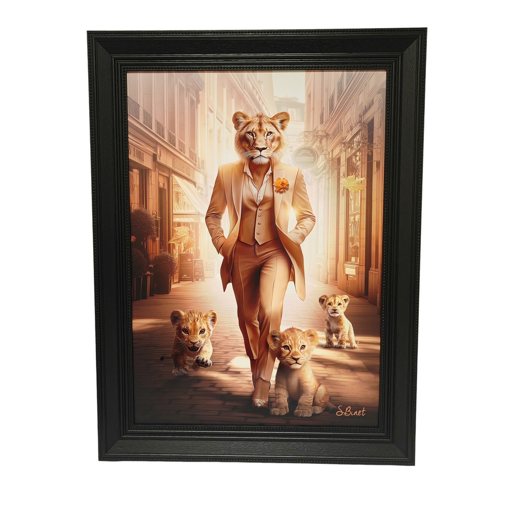 TOILE IMPRESSION S BINET LIONNE PARIS ENCADREMENT NOIR 63 X 83 CM - Photo N°1