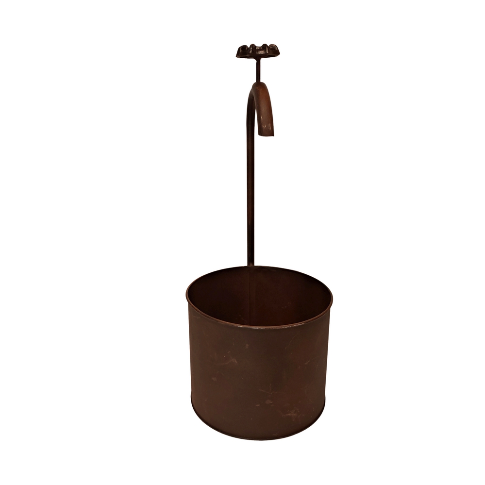 CACHE POT METAL ASPECT ROUILLE AVEC ROBINET 17 X 41 X 18 CM - Photo N°1