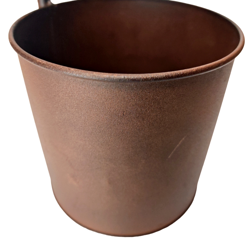 CACHE POT METAL ASPECT ROUILLE AVEC ROBINET 12.5 X 31 X 13.5 CM - Photo N°2