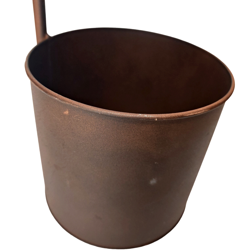 CACHE POT METAL ASPECT ROUILLE AVEC ROBINET 14.5 X 37 X 15.5 CM - Photo N°2