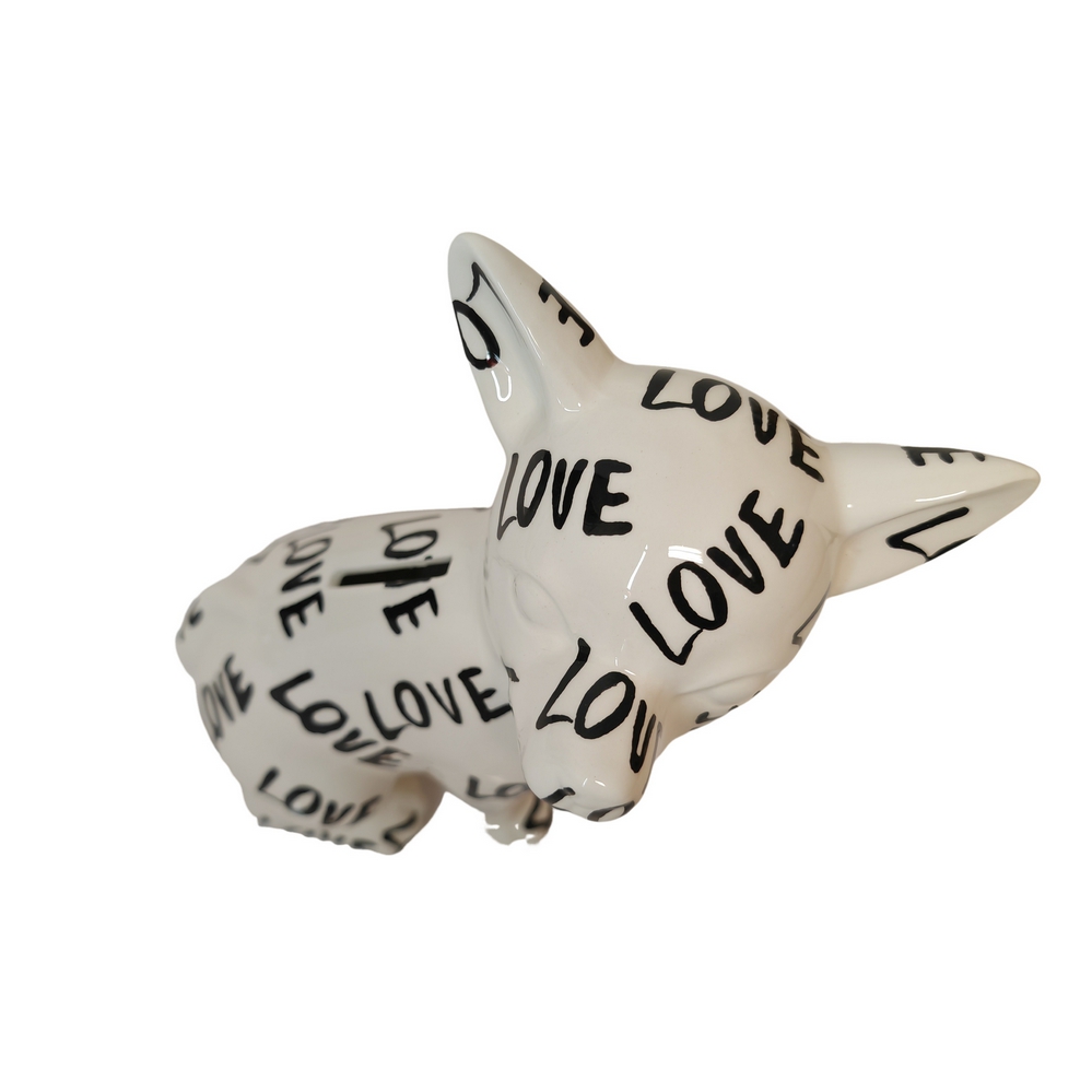 TIRELIRE CHIEN CHIHUAHUA POMME PIDOU NOIR ET BLANC - Photo N°4