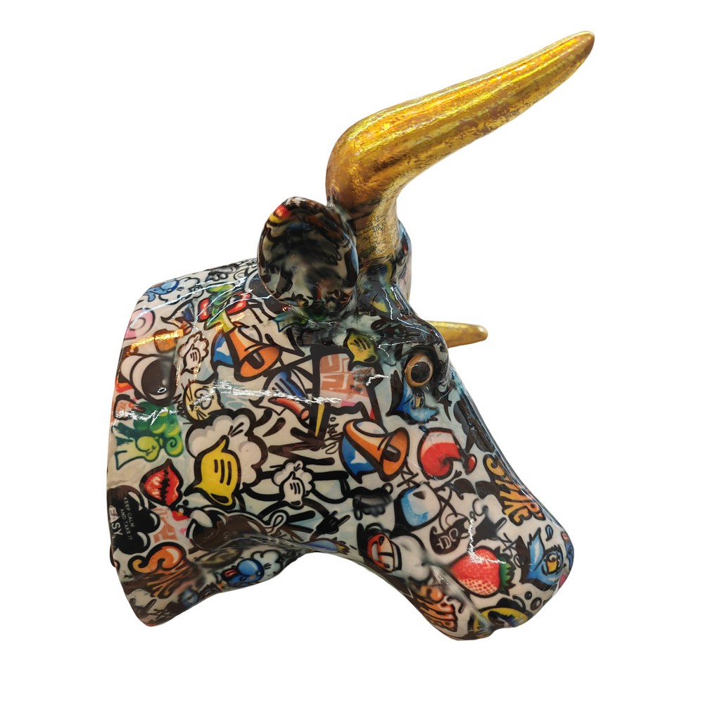 TETE DE TAUREAU POMME PIDOU DECOR STREET ART - Photo N°1