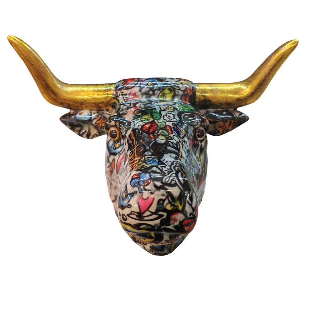 TETE DE TAUREAU POMME PIDOU DECOR STREET ART - Photo N°3