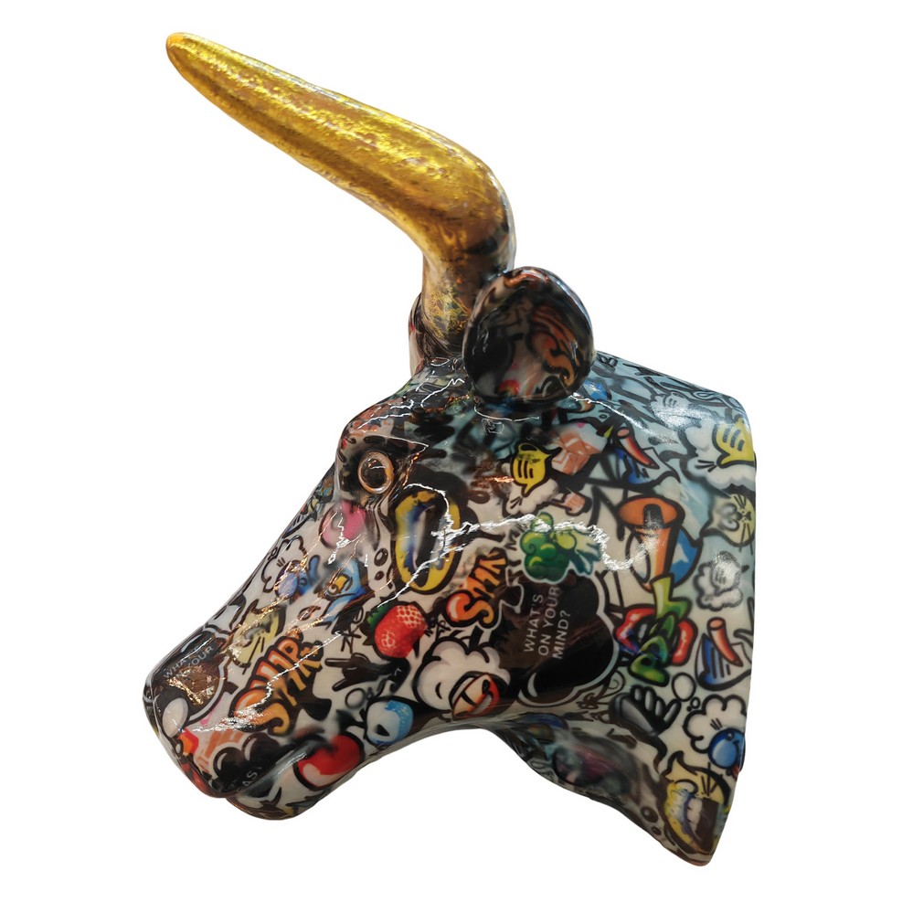 TETE DE TAUREAU POMME PIDOU DECOR STREET ART - Photo N°4