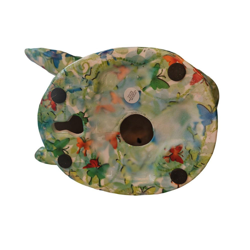 TETE DE RHINOCEROS POMME PIDOU VERTE ET PAPILLONS - Photo N°5