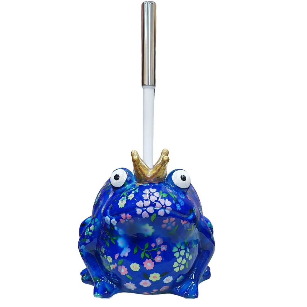 PORTE BROSSE WC GRENOUILLE FREDDY POMME PIDOU BLEU ET FLEURS - Photo N°1