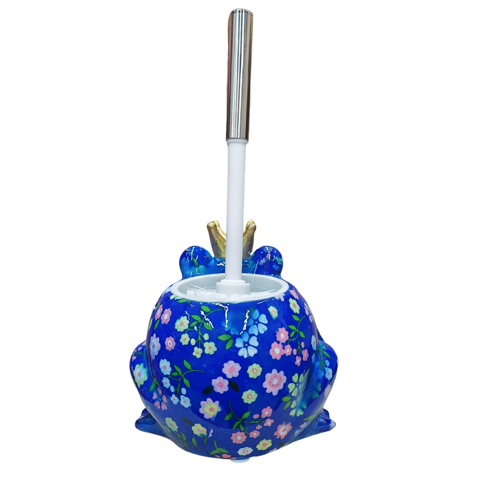 PORTE BROSSE WC GRENOUILLE FREDDY POMME PIDOU BLEU ET FLEURS - Photo N°4