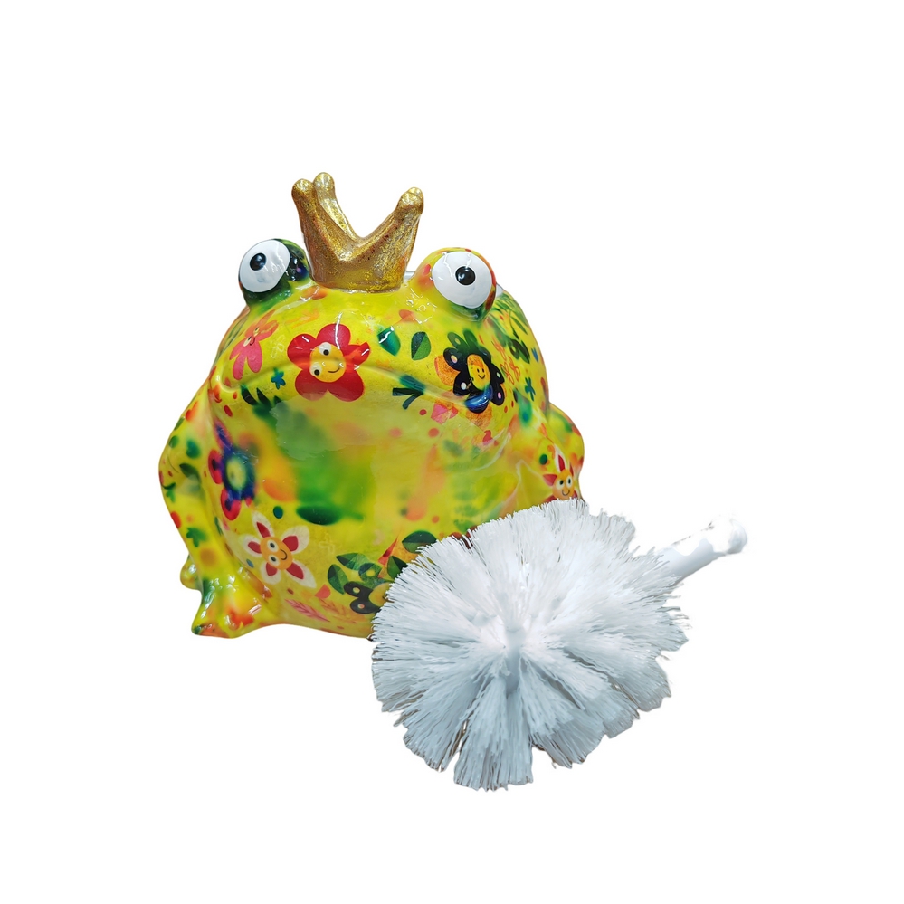 PORTE BROSSE WC GRENOUILLE FREDDY POMME PIDOU JAUNE ET FLEURS - Photo N°3